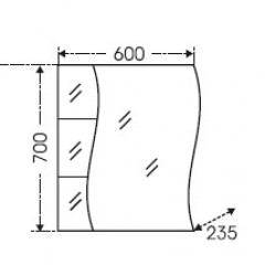 Зеркальный шкаф СанТа Волна 60 с подсветкой