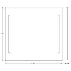 Зеркало настенное с 2-мя встроенными LED-светильниками Ledline EVOFORM 90х75 см, BY 2118