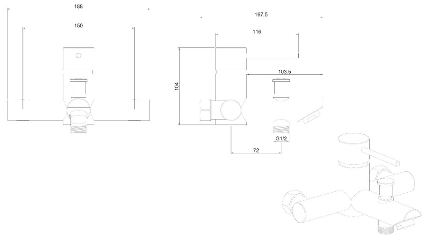 Смеситель для ванны Allen Brau Glority 5.51003-00 Хром