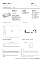 White Ceramic Like, накладная/подвесная прямоугольная раковина с отверстием п/с 60x46x13h см, цвет черный матовый