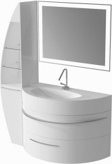 Тумба с раковиной De Aqua Эскалада 100 L белый, подвесная с ручкой