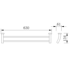 Держатель для полотенца Rush Victoria VI71532 60 см двойной