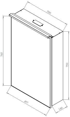 Зеркало-шкаф De Aqua 50 серебро