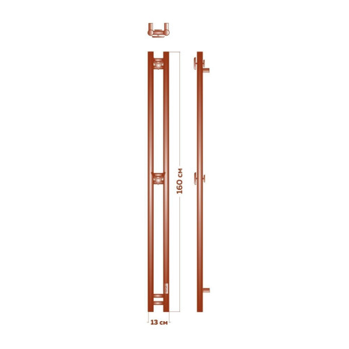 Полотенцесушитель электрический (I-образный) Bauedge Stella DB-0066, 13x160 см