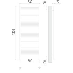 Полотенцесушитель TERMINUS Стандарт Аврора П22 500х1200 NEW