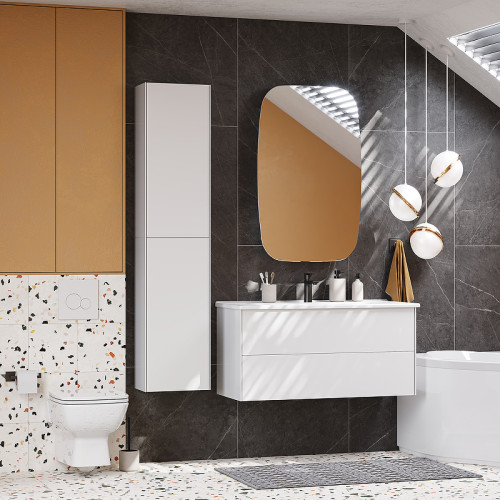 Тумба под раковину Aquaton Сохо 100 подвесная, цвет белый глянцевый (1A258201AJ010