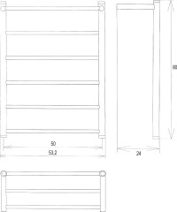 Полотенцесушитель водяной Двин форма лесенка 80х50, цвет Хром (4627152137482)