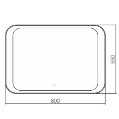 Зеркало AZARIO Индиго-2 800х550 c подсветкой и диммером, сенсор выкл+подогрев (ФР-00001702)