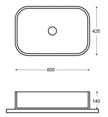 Раковина Azario накладная 605х425х140 цвет мрамор (AZ-78625)