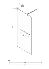 Душевая перегородка Ambassador Walk-in 15031136 (900x2000)