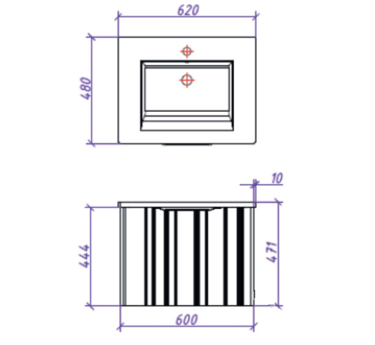 Тумба под раковину Creto Luna Blue 60 см 17-Bl60