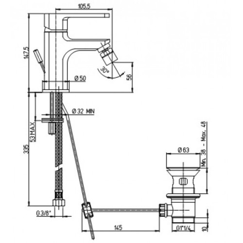 Смеситель для биде Paini Ovo 86CR306