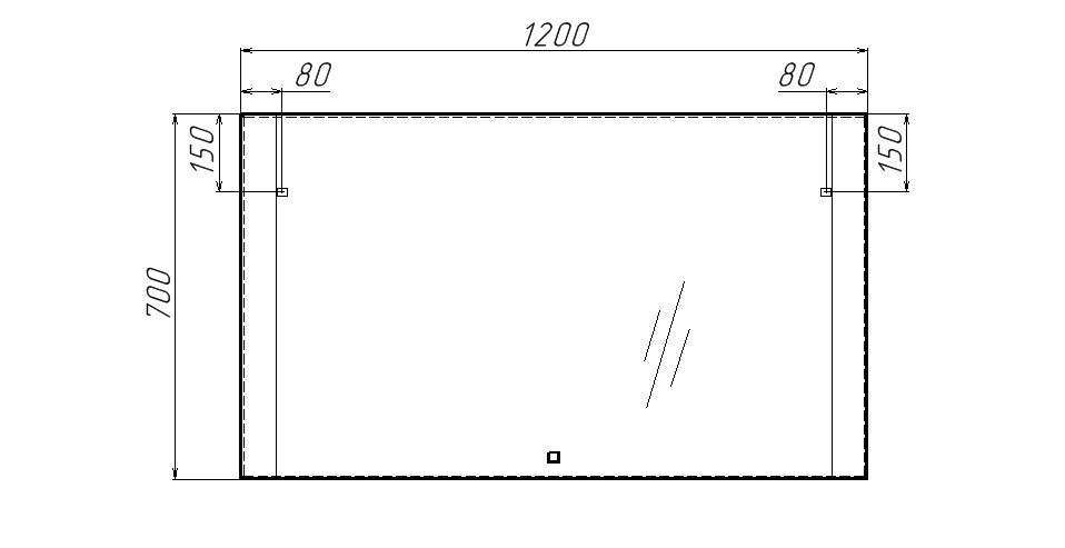 Зеркало Next 120 alum с подсветкой Sansa