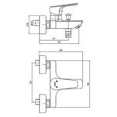 Смеситель для ванны E.C.A. Niobe 102102482