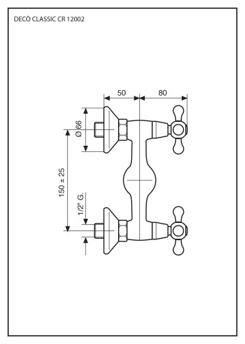 Emmevi Deco Classic, смеситель для душа, белый-золото