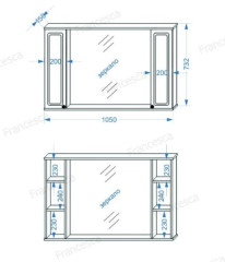 Шкаф-зеркало Francesca Империя 105 венге (2 шкафа)