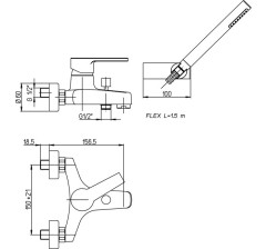 Смеситель для ванны Paini Le Mans 90CR105