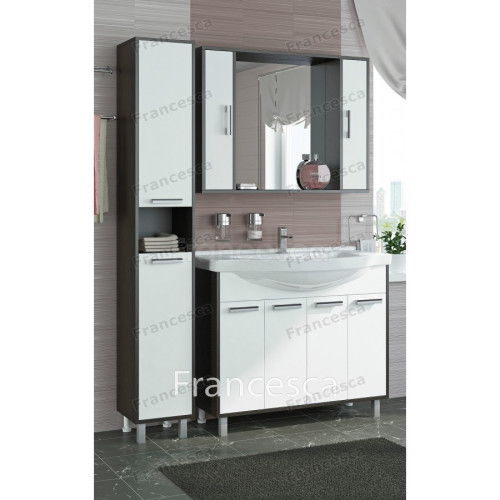 Шкаф-зеркало Francesca Eco 105 белый-венге