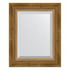 Зеркало настенное с фацетом EVOFORM в багетной раме состаренная бронза с плетением, 43х53 см, BY 3354