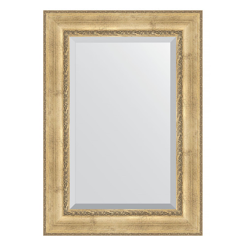 Зеркало настенное с фацетом EVOFORM в багетной раме состаренное серебро с орнаментом, 72х102 см, BY 3454