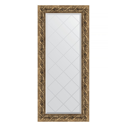 Зеркало настенное с гравировкой EVOFORM в багетной раме фреска, 56х125 см, BY 4055