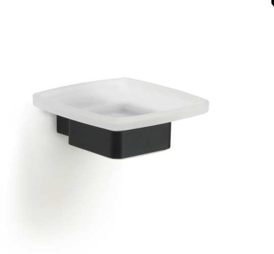 Gedy Lounge, настенная стеклянная мыльница, цвет черный матовый