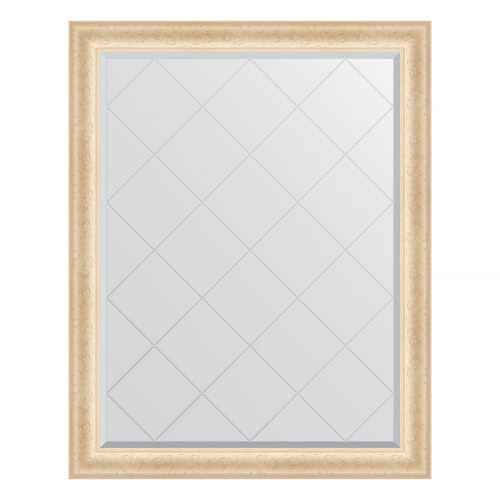 Зеркало настенное с гравировкой EVOFORM в багетной раме старый гипс, 95х120 см, BY 4355