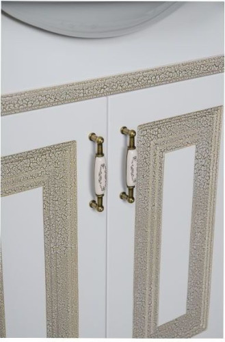 Тумба с раковиной Aquanet Валенса 80 белый краколет/золото