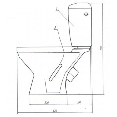 Унитаз компакт Лобненский стройфарфор Оптима Стандарт сливная арматура+сиденье (10/1/5/3-21)