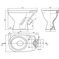Унитаз компакт Лобненский стройфарфор Оптима Стандарт сливная арматура+сиденье (10/1/5/3-21)