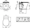 E004201 CONNECT AIR AquaBlade® Напольный пристенный унитаз соло, горизонтальный выпуск (может дополняться пластиковыми выпускными патрубками на 90˚)
