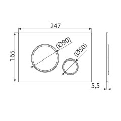 Кнопка смыва alcadrain 24.7х0.5х16.5 для инсталляции, пластик, цвет Хром матовый (M772)