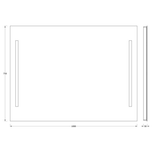 Зеркало настенное с 2-мя встроенными LED-светильниками Ledline EVOFORM 100х75 см, BY 2119