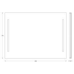 Зеркало настенное с 2-мя встроенными LED-светильниками Ledline EVOFORM 100х75 см, BY 2119