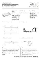 White Ceramic Like, накладная/подвесная прямоугольная раковина с отверстием п/с 80x46x13h см, цвет белый глянцевый