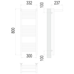 Полотенцесушитель TERMINUS Стандарт Аврора с/п П16 300х800 NEW