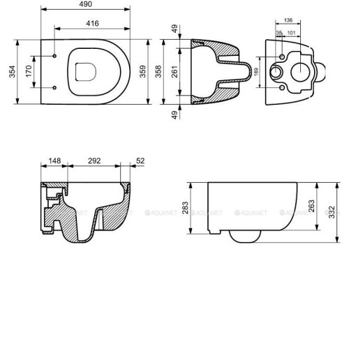 Чаша подвесного унитаза Allen Brau Priority 4.31002.20 00301307