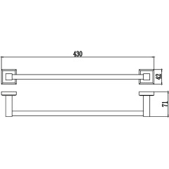 Держатель для полотенец прямой 40 см Savol S-409524 хром
