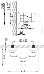 Смеситель для душа AZARIO SINTRA керамический картридж, хром (AZ-WKF33361C)