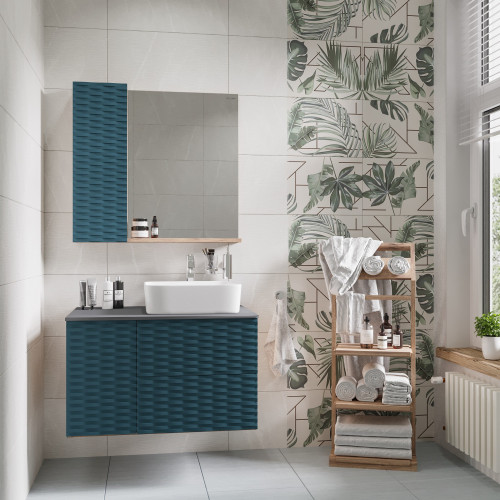 Шкаф-Зеркало Grossman АЛЬБА-80 см Лев. веллингтон/бриз