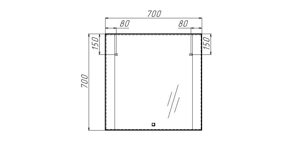 Зеркало Next 70 alum с подсветкой Sansa