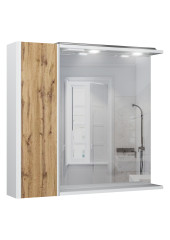 Шкаф-зеркало Uno 80 Дуб ВОТАН Эл. левый Домино