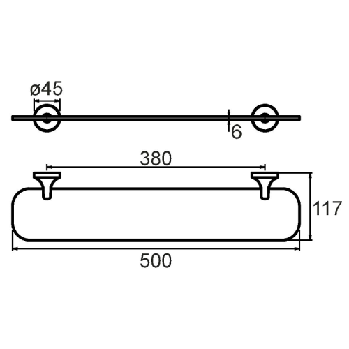 Стеклянная полка Milardo Magellan MAGSMG0M44