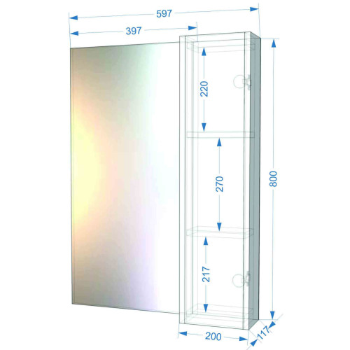 Зеркало-шкаф Венеция Canada 60 дуб сонома