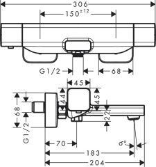 Hansgrohe Ecostat E 15774000 Термостат для ванны