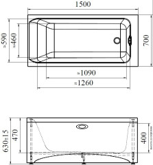 Акриловая ванна Radomir Vannesa Агата 150x70