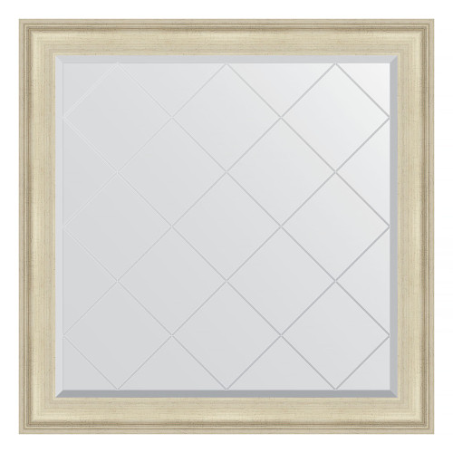 Зеркало настенное с гравировкой EVOFORM в багетной раме травленое серебро, 108х108 см, BY 4456