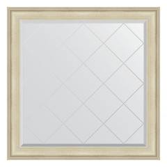 Зеркало настенное с гравировкой EVOFORM в багетной раме травленое серебро, 108х108 см, BY 4456