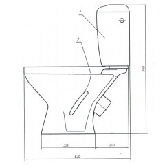 Унитаз компакт Лобненский стройфарфор Оптима Стандарт сливная арматура+сиденье (10/1/5/3-52)