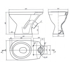Унитаз компакт Лобненский стройфарфор Оптима Стандарт сливная арматура+сиденье (10/1/5/3-52)